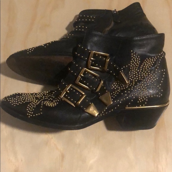 Chloe Shoes - Authentic Chloe Susanna Black Studded boots